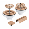 GROHE ensemble bonde panier à clapet pop-up - pour 2 éviers - combinaison trop-plein - élément de recouvrement de trop-plein - capuchon de recouvrement carré - warm sunset brossé (bronze mat) SW1408334