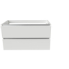 Arcqua Luna wastafelonderkast 89.5x45.9cm met softclose Greeploos 2 lades hout met melamine afwerking hoogglans wit SW493122 Arcqua Luna wastafelonderkast 89.5x45.9cm met softclose Greeploos 2 lades hout met melamine afwerking hoogglans wit SW493122