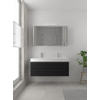 Bruynzeel Bando badmeubelset 120x45cm 2 kraangaten 1 wasbak 2 lades met spiegelkast met softclose Composiet zwart eiken SW383298 Bruynzeel Bando badmeubelset 120x45cm 2 kraangaten 1 wasbak 2 lades met spiegelkast met softclose Composiet zwart eiken SW383298