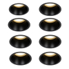 QAZQA Dept spot encastré - set van 8- 10.5x10.5x10.4cm - dimbaar - IP44 - zwart mat SW1209532