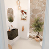 Mondiaz JOYA 51.6cm toiletmeubel - ronding links kleur Shadow - Wastafel FAYE positie Rechts Zonder kraangat kleur Urban. SW1421556