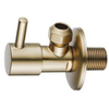 FugaFlow Eccelente Robinet d'arrêt d'angle - coudé - raccord mural 1/2\"" - raccord à compression 3/8\"""" / 10mm pour tuyau - Laiton brossé PVD (Or)" SW1469182