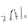 Grohe Grandera Mélangeur bain sur gorge 5 trous avec bec et inverseur avec douchette à main et flexible 150cm chrome 0437849 Grohe Grandera Mélangeur bain sur gorge 5 trous avec bec et inverseur avec douchette à main et flexible 150cm chrome 0437849