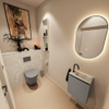 MONDIAZ TURE-DLUX Meuble toilette - 40cm - Smoke - EDEN - vasque Ostra - position droite - 1 trou de robinet SW1105108
