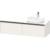 Duravit Ketho.2 Wastafelonderbouwkast - inclusief consoleplaat - met 2 laden - voor waskom rechts - 160x55x45.9cm - met handgrepen antraciet - wit supermat SW772722