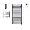 Sanicare HVS - Moda Radiateur électrique - 120x60cm - 876W - avec télécommande - thermostat - chrome - en bas à droite - blanc mat SW1210890