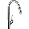 Hansgrohe Focus m41 Eengreeps keukenmengkraan - 240 met uittrekbare vuistdouche - 2 straalsoorten - hoogglans chroom GA69755