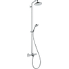 Hansgrohe Croma 220 Showerpipe: met badkraan thermostatisch met omstel en koppelingen met 100 Vario handdouche met Croma 22cm O hoofddouch chroom 0450888