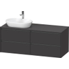 Duravit Ketho 2 meuble sous-lavabo avec plan de console avec 4 tiroirs pour vasque à gauche 140x55x56.8cm avec poignées graphite anthracite super mat SW772336