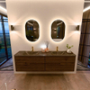 Mondiaz CIRO-DLUX Meuble de salle de bains complet - 180x45x50cm - Plan vasque solid surface Lava - 2 vasques Double - 2 trous de robinetterie - 4 tiroirs - Dusk SW1533086