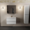Mondiaz AIVY Ensemble de meuble - 80x45x50cm - 1 trou de robinet - 1 vasque Urban Solid surface - Centre - 2 tiroirs - avec armoire de toilette - MDF Talc SW892177