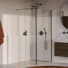 BRAUER Oblivion Douche à l'italienne - 100x200cm - paroi latérale 30cm - revêtement verre - verre clair - gunmetal brossé PVD SW1417924
