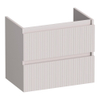 BRAUER Joy Wavy meuble sous-lavabo peu profond 60 2 tiroirs softclose - sans poignées - 1 découpe pour siphon - sable mat SW1201433