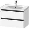 Duravit Ketho.2 Wastafelonderbouwkast - met 2 laden - 78.4x45.5x54.9cm - met grepen antraciet - wit mat SW772908