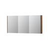 INK SPK2 spiegelkast – 160x74x14 cm – 3 deuren, dubbelzijdige spiegeldeuren – Noten mat SW440283
