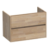 BRAUER Adore meuble sous-lavabo - 80x46x55cm - 2 tiroirs softclose - sans poignées - 1 découpe pour siphon - chêne massif - chêne abouté gris SW86444