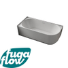 FugaFlow Eccelente Anta baignoire semi-îlot d'angle - gauche - 170x80x58cm - avec vidage - acrylique - blanc mat SW1123242