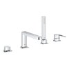 Grohe Plus Partie de garniture de baignoire 4 trous avec inverseur, y compris bec de baignoire, douche à main et flexible de douche 200cm chromé SW444300 Grohe Plus Partie de garniture de baignoire 4 trous avec inverseur, y compris bec de baignoire, douche à main et flexible de douche 200cm chromé SW444300