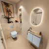 MONDIAZ TURE-DLUX Meuble toilette - 60cm - Clay - EDEN - vasque Frappe - position gauche - 1 trou de robinet SW1102682