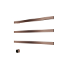 Hotbath &MORE Handdoekradiator - 80x57cm - vierkant - 3 stangen - horizontaal - met schakelaar - PVD - geborsteld koper SW1246148