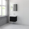 Bruynzeel Roma badmeubelset 60x60.5x46cm met softclose inclusief spiegelkast zwart eiken SW384906 Bruynzeel Roma badmeubelset 60x60.5x46cm met softclose inclusief spiegelkast zwart eiken SW384906