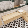 ENSEMBLE DE MEUBLE MONDIAZ LUSH - 180 cm - 2 tiroirs - lavabo BARCO - vasque à droite - 1 trou de robinet - chêne blanchi SW409552