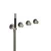 Hotbath Cobber partie visible mitigeur thermostatique encastré bain-douche avec 2 robinets d'arrêt sans bec nickel brossé SW229911