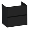 BRAUER Adore Meuble sous-lavabo peu profond - 60x39x55cm - 2 tiroirs à fermeture douce - sans poignée - 1 découpe pour siphon - noir mat SW1198464