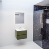 MONDIAZ VICA Ensemble de meuble salle de bain - 60cm - 2 tiroirs - lavabo Cloud au centre - 1 trou de robinet - solid surface army SW410099