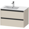 Duravit Ketho.2 Wastafelonderbouwkast - met 2 laden - voor waskom links - 81x48x54.9cm - met grepen antraciet - taupe supermat SW772527