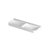 INK Duomo Wastafel - 120x45x10cm - opbouw - afgeronde hoeken - dubbele wasbak - zonder kraangat - polystone - glans wit SW1405795