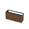 INK Wastafelonderkast - 140x45x65cm - 2 lades - push to open - met rechte opdekfronten - MFC - Noten SW373295