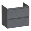 BRAUER Joy meuble sous-lavabo peu profond - 60x39x50cm - 2 tiroirs softclose - sans poignées - 1 découpe pour siphon - Timber Grey SW1201256