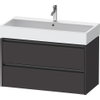 Duravit Ketho.2 Wastafelonderbouwkast - met 2 laden - 98.4x46x54.9cm - met grepen antraciet - grafiet supermat SW772353
