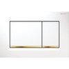 Geberit Sigma30 bedieningplaat met dualflush frontbediening voor toilet/urinoir 24.6x16.4cm wit / goud SW61799 Geberit Sigma30 bedieningplaat met dualflush frontbediening voor toilet/urinoir 24.6x16.4cm wit / goud SW61799