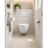 QeramiQ Dely Swirl Compact Ensemble WC - réservoir encastré QeramiQ flush - abattant fin - plaque de commande métallique blanc mat - boutons ronds - blanc brillant SW1590491