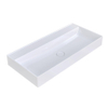 Arcqua Edge Lavabo à poser - 100x47x12cm - sans trou de robinet - marbre de synthèse - blanc brillant SW1581339