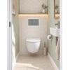 Pack WC QeramiQ Dely Swirl Compact - réservoir encastrable Geberit UP320 - avec bâti-support Burda - abattant slim - plaque de commande en plastique gris clair - boutons rectangulaires - blanc mat SW1595648