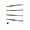 Hotbath &MORE Handdoekradiator - 80x76cm - soft square - 4 stangen - horizontaal - met schakelaar - geborsteld nikkel (RVS) SW1245825