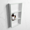 Mondiaz Easy nis 29.5x59.5x8cm voor Inbouw/opbouw 3 open vakken Solid surface Talc/Greey SW643781