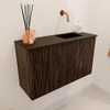 Mondiaz JOYA 70cm meuble de toilette - couleur Walnut - Vasque FAYE position Droite Sans trou de robinet couleur Urban. SW1421377