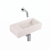 QeramiQ Fuente Lavabo pour WC - 38x18.5x9 cm - ceramique - sans trou de robinet de Lavabo pour WC - robinet de Lavabo pour WC chrome - siphon bas - bonde - lin SW1582113