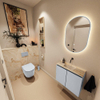 MONDIAZ TURE-DLUX Meuble toilette - 60cm - Clay - EDEN - vasque Frappe - position centrale - sans trou de robinet SW1102716