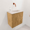 Mondiaz JOYA-DLUX 40cm toiletmeubel - kleur Oak - Wastafel FAYE positie Rechts Zonder kraangat kleur Meli. SW1423911