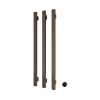 Hotbath &MORE Handdoekradiator - 57x115cm - vierkant - 3 stangen - verticaal - met schakelaar - tuscan bronze SW1245846