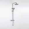 FugaFlow Eccelente Sobrado Ensemble de douche pluie - thermostatique - pommeau 25cm - douchette ronde - Gunmetal PVD SW1124372