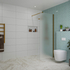 Fortifura Galeria Douche à l'italienne - 80x200cm - verre satiné - Cuivre brossé SW876860