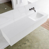 MONDIAZ LAGOM 160cm badmeubel solid surface talc 2 lades Wastafel cloud rechts zonder kraangat SW409036 MONDIAZ LAGOM 160cm badmeubel solid surface talc 2 lades Wastafel cloud rechts zonder kraangat SW409036