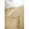 Hotbath Cobber X IBSX70 Ensemble de douche de pluie encastré - pomme de douche 20cm - bras mural 38,5cm - douchette barre 1 jet - laiton brossé - PVD SW677700