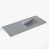 Mondiaz LEX Lave-mains - 70x30x0.9cm - vasque Droite - sans trous de robinetterie - pour meuble WC - Solid surface - Plata SW1025955